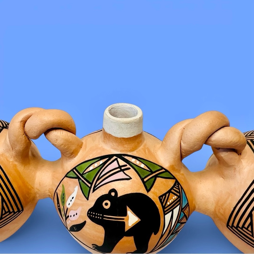 Native‎ American Acoma Pueblo Triple Canteen Polychrome Yolanda Trujillo Signed - Picture 12 of 15